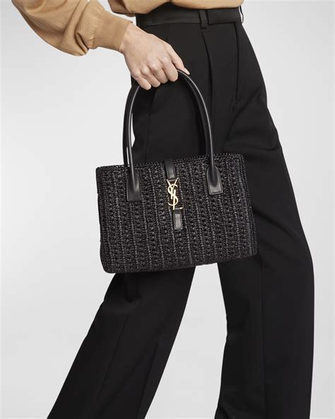 Saint Laurent Panier Rectangular YSL Tote Bag in Raffia